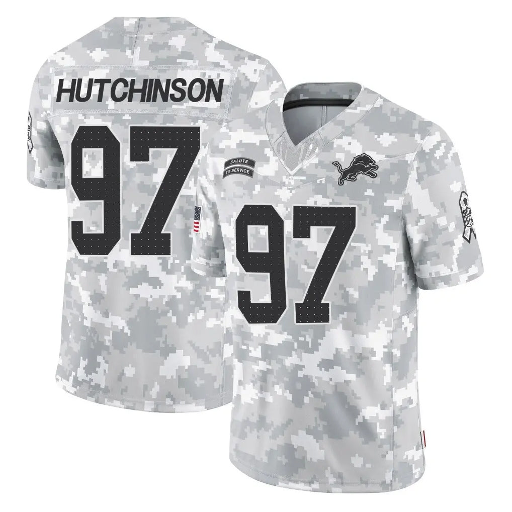 tocy D.Lions #97 Aidan Hutchinson Player Arctic Camo Salute To Service Limited Stitched Jerseys