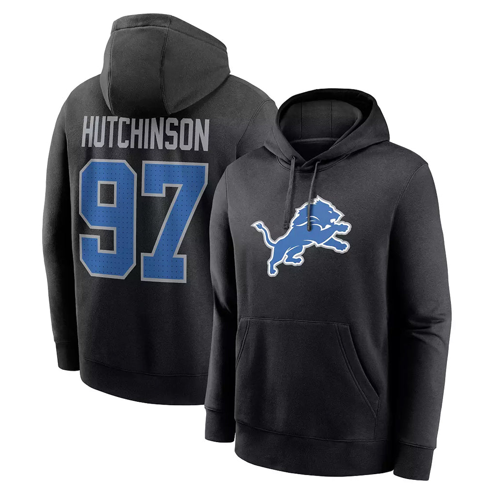 tocy D.Lions #97 Aidan Hutchinson Player Black Pullover Hoodies Limited Game Stitched Jerseys