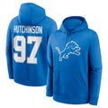 tocy D.Lions #97 Aidan Hutchinson Player Blue Salute to Service Pullover Hoodies Limited Stitched Jerseys