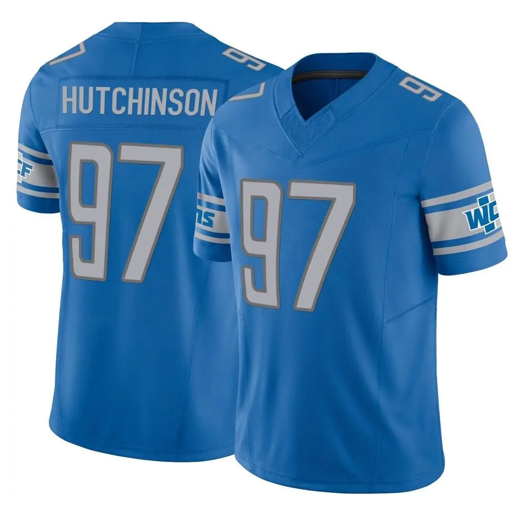 tocy D.Lions #97 Aidan Hutchinson Player Blue Vapor F.U.S.E. Limited Home Game Stitched Jerseys