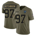 tocy D.Lions #97 Aidan Hutchinson Player Olive 2025 Salute To Service Limited Home Game Stitched Jerseys