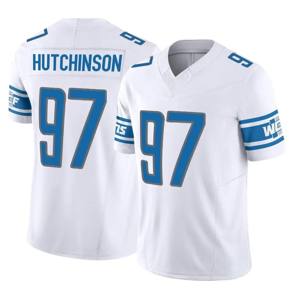 tocy D.Lions #97 Aidan Hutchinson Player White Vapor F.U.S.E. Limited Home Game Stitched Jerseys
