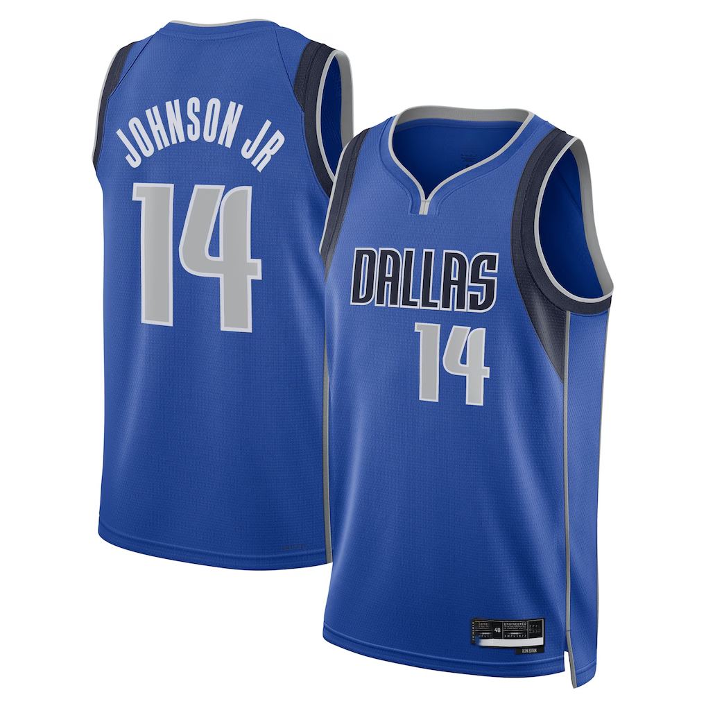 tocy D.Mavericks #14 Morez Johnson Jr. Blue Icon Swingman Stitched Jerseys