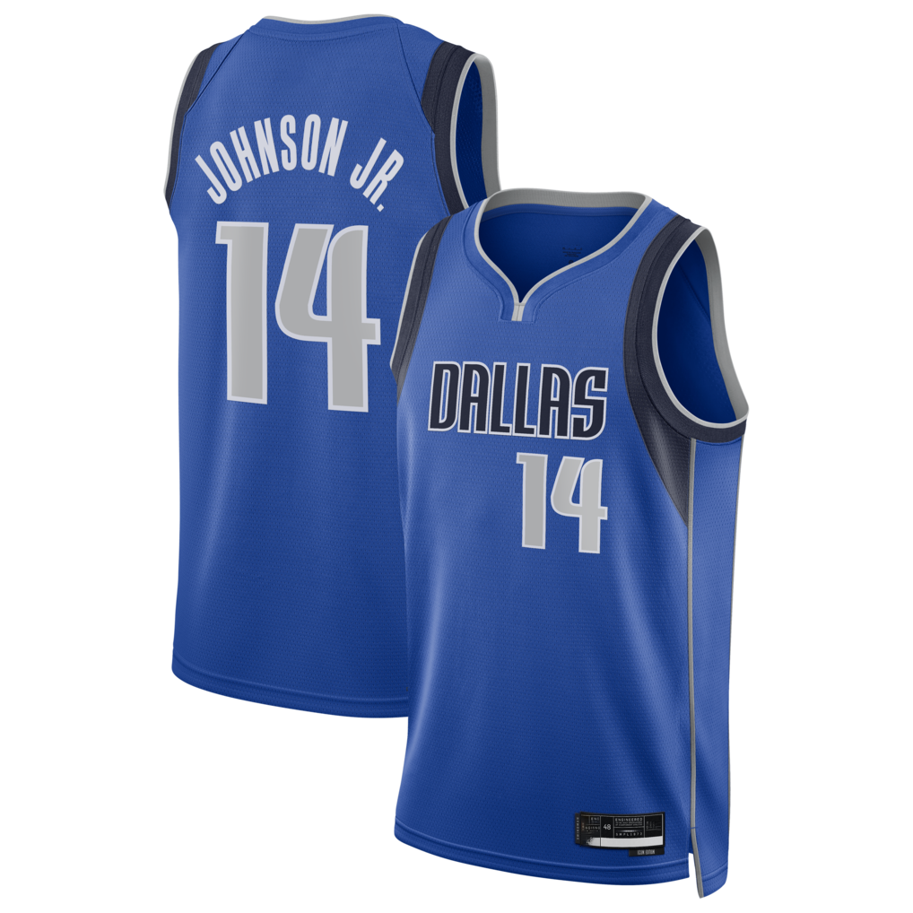tocy D.Mavericks #14 Morez Johnson Jr. Blue Swingman Jerseys - Icon Edition