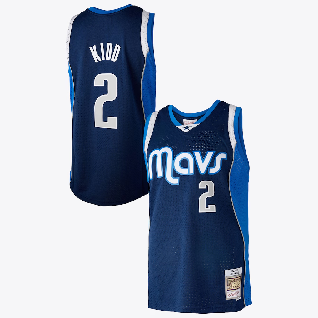 tocy D.Mavericks #2 Jason Kidd Blue Mitchell & Ness 2011 Swingman Authentic Stitched Jerseys