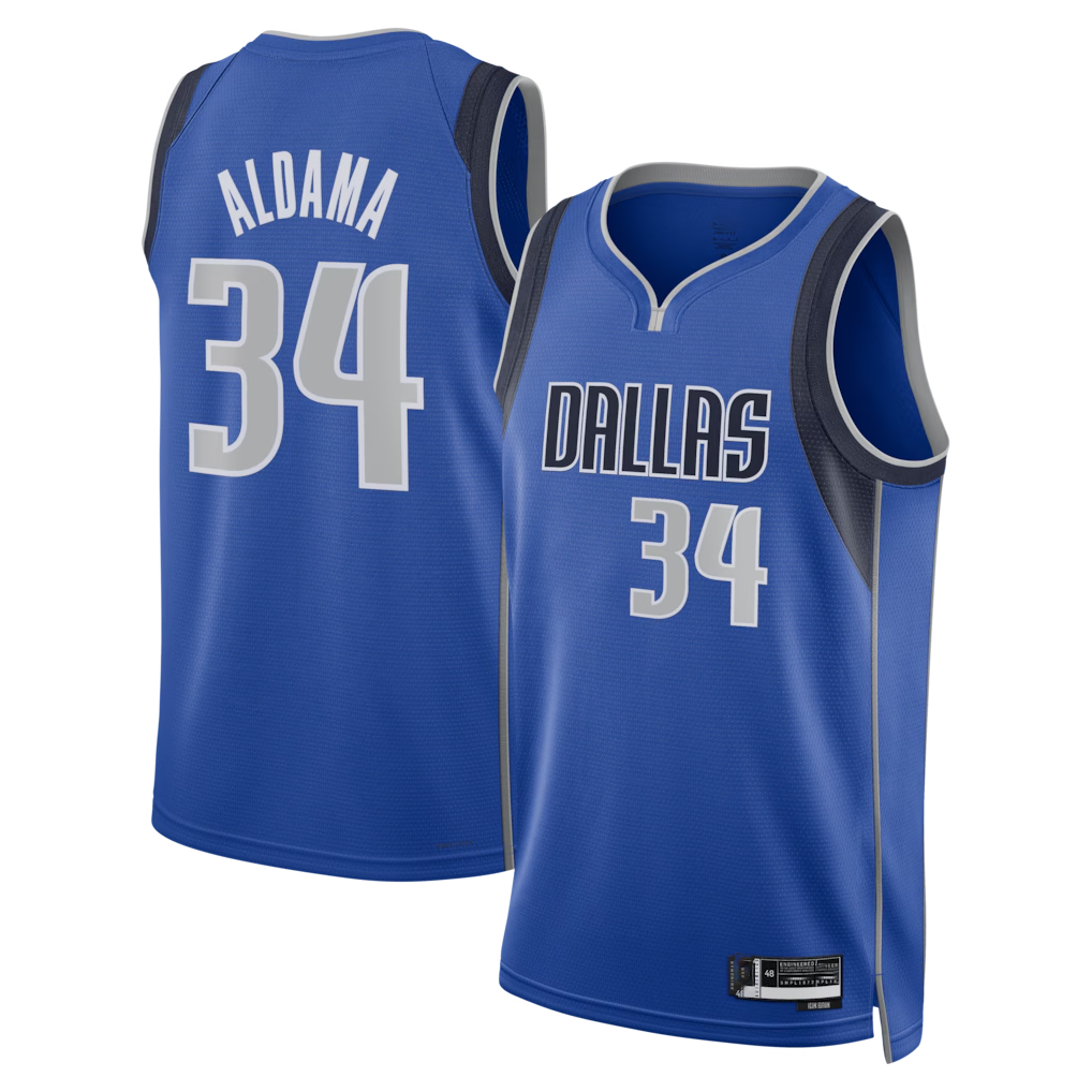 tocy D.Mavericks #34 Santi Aldama Blue Icon Edition Swingman Stitched Jerseys