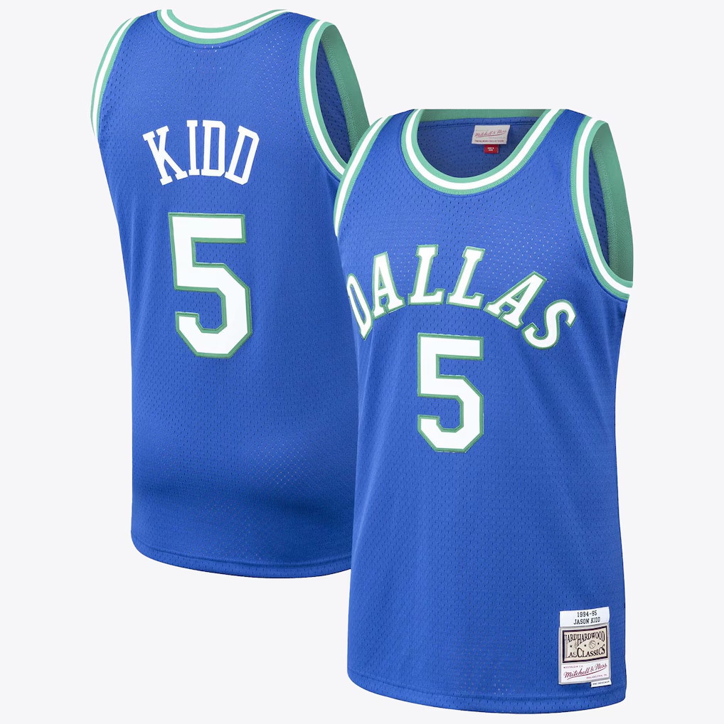 tocy D.Mavericks #5 Jason Kidd Hardwood Classics Road Jersey By Mitchell & Ness Stitched Jerseys