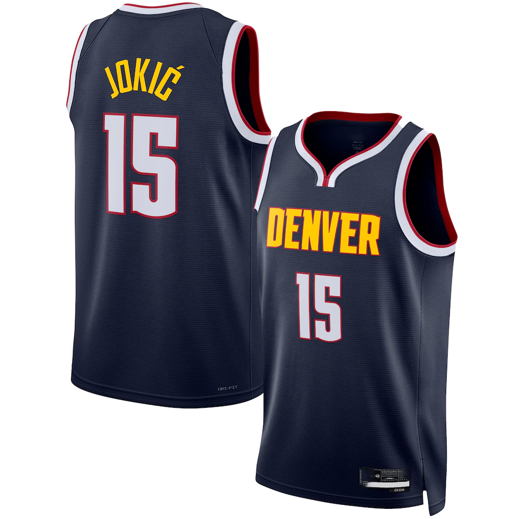 tocy D.Nuggets #15 Nikola Jokic Navy Swingman Jerseys - Icon Edition