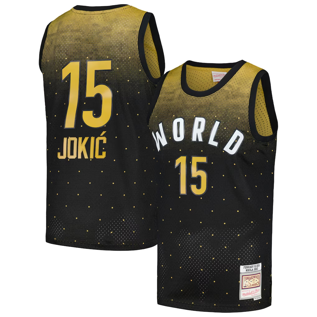 tocy D.Nuggets #15 Nikola Jokic Rising Stars Challenge Mitchell & Ness Black Hardwood Classics Swingman Jerseys