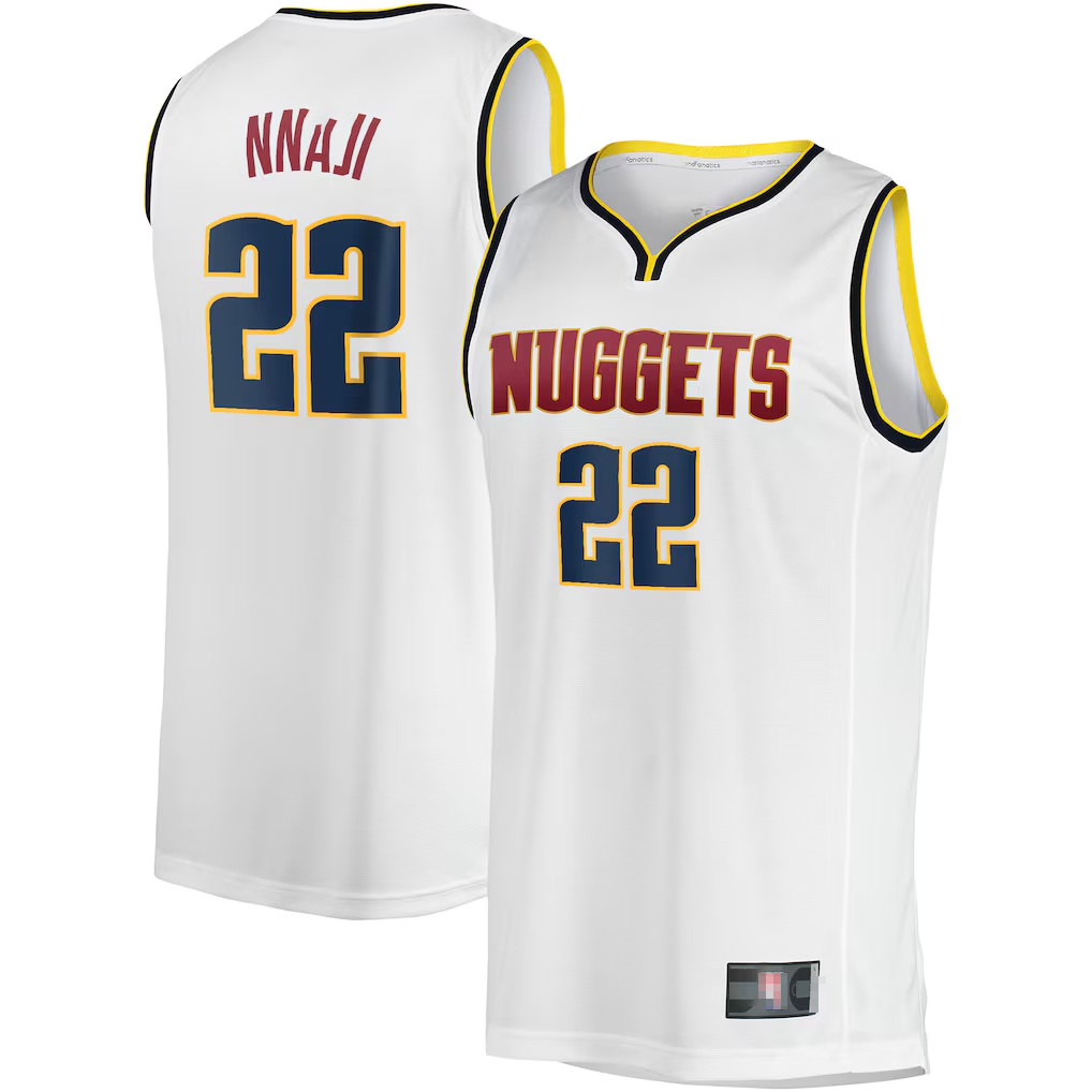 tocy D.Nuggets #22 Zeke Nnaji  White Fast Break Player Jerseys - Association Edition