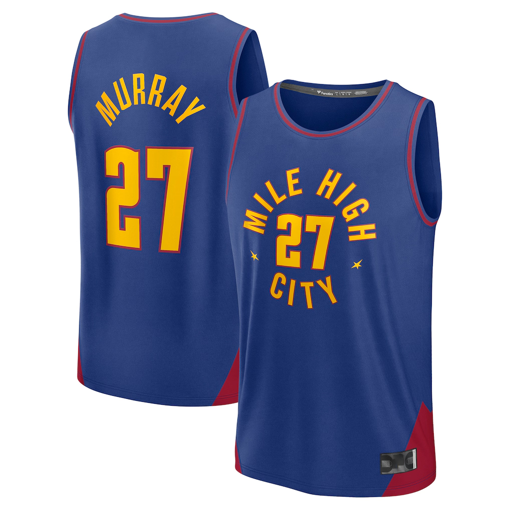 tocy D.Nuggets #27 Jamal Murray Blue Fast Break Replica Player Jerseys - Statement Edition