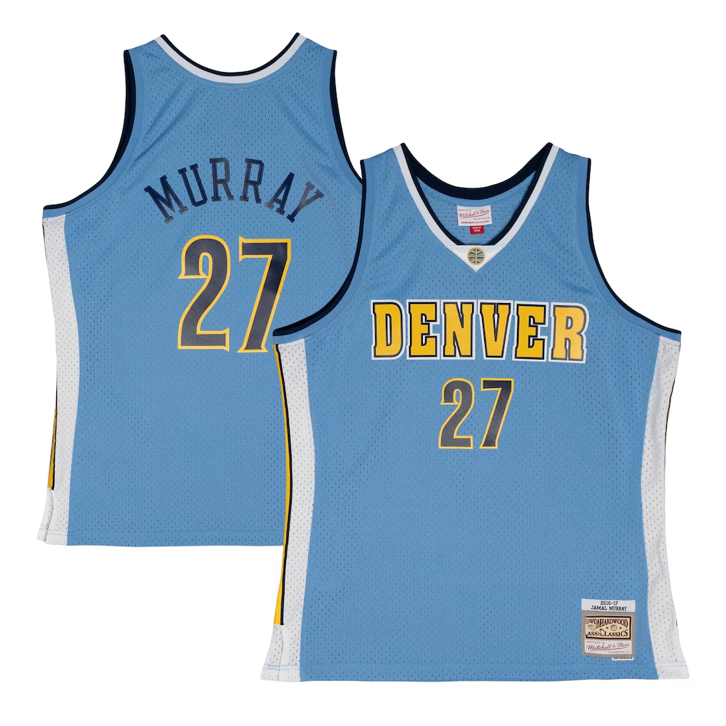 tocy D.Nuggets #27 Jamal Murray Mitchell & Ness Powder Blue 2016-17 Throwback Swingman Jerseys