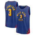 tocy D.Nuggets #3 Julian Strawther Blue Fast Break Replica Player Jerseys - Statement Edition