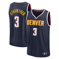 tocy D.Nuggets #3 Julian Strawther Navy Fast Break Replica Player Jerseys - Icon Edition