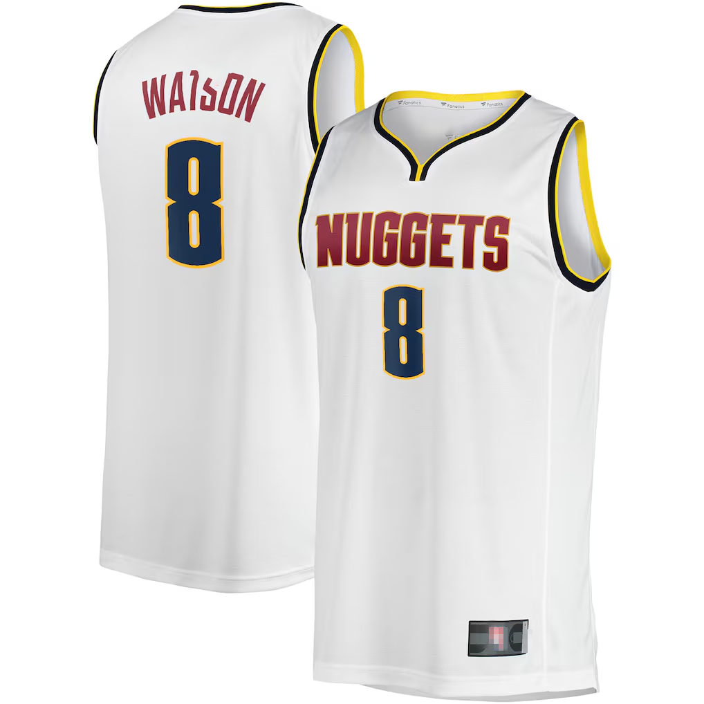 tocy D.Nuggets #8 Peyton Watson White Fast Break Player Jerseys - Association Edition