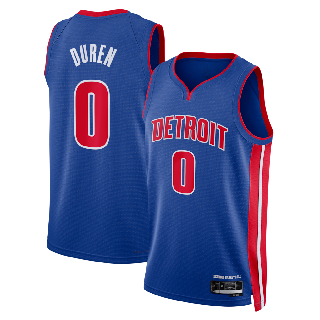 tocy D.Pistons #0 Jalen Duren Blue Swingman Jerseys - Icon Edition