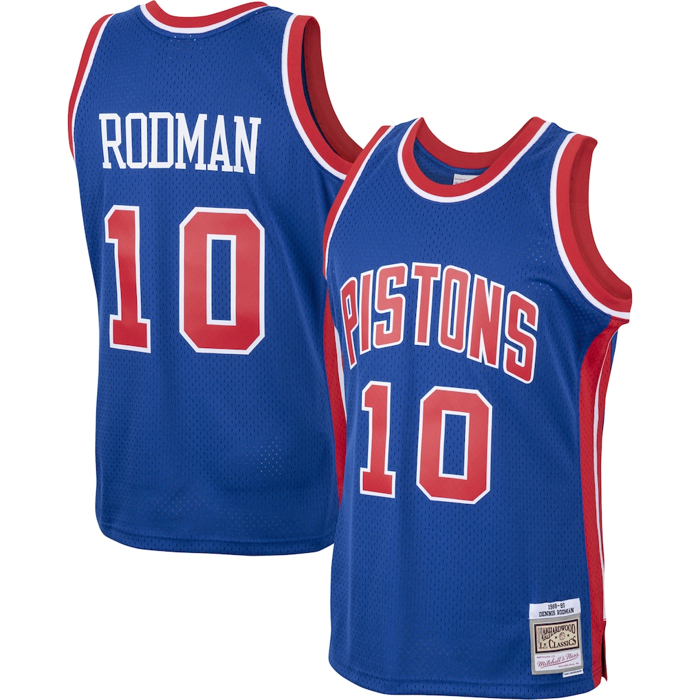 tocy D.Pistons #10 Dennis Rodman Mitchell & Ness Royal 198889 Hardwood Classics Swingman Jerseys