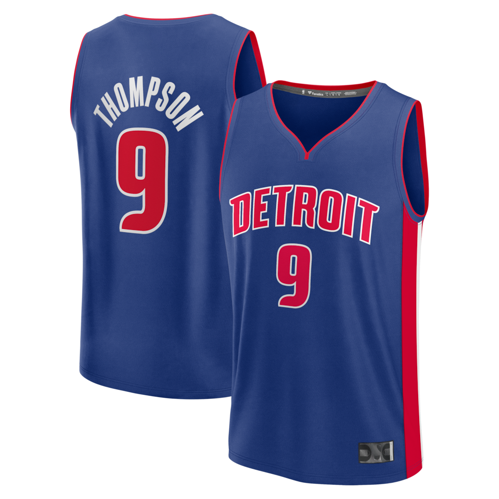 tocy D.Pistons #9 Ausar Thompson  Blue Fast Break Jerseys - Icon Edition