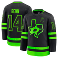 Tocy D.Stars #14 Jamie Benn Black Alternate Premium Jerseys