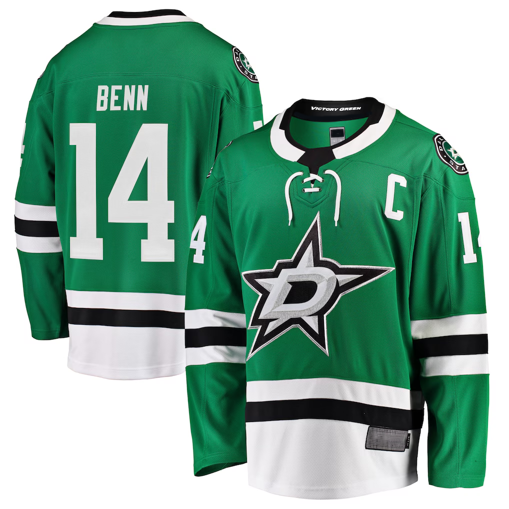 Tocy D.Stars #14 Jamie Benn Green Breakaway Player Jerseys