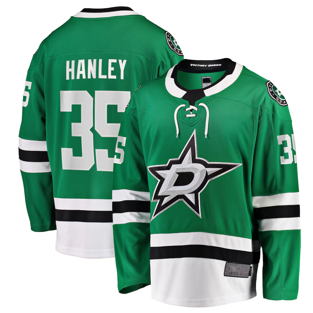 Tocy D.Stars #35 Joel Hanley Kelly Green Breakaway Player Jerseys