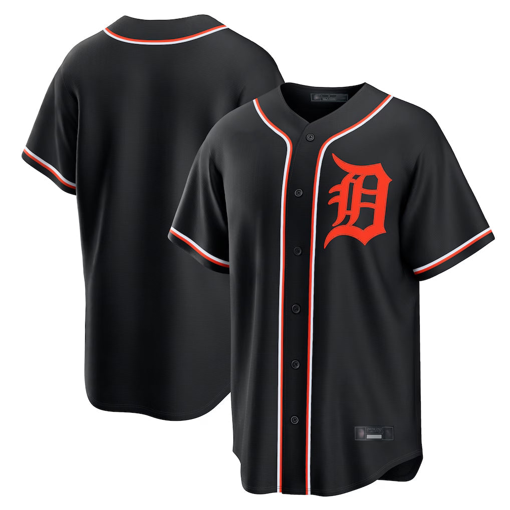 tocy D.Tigers Black Fashion Out Home Game Blank Player Stitched Jerseys