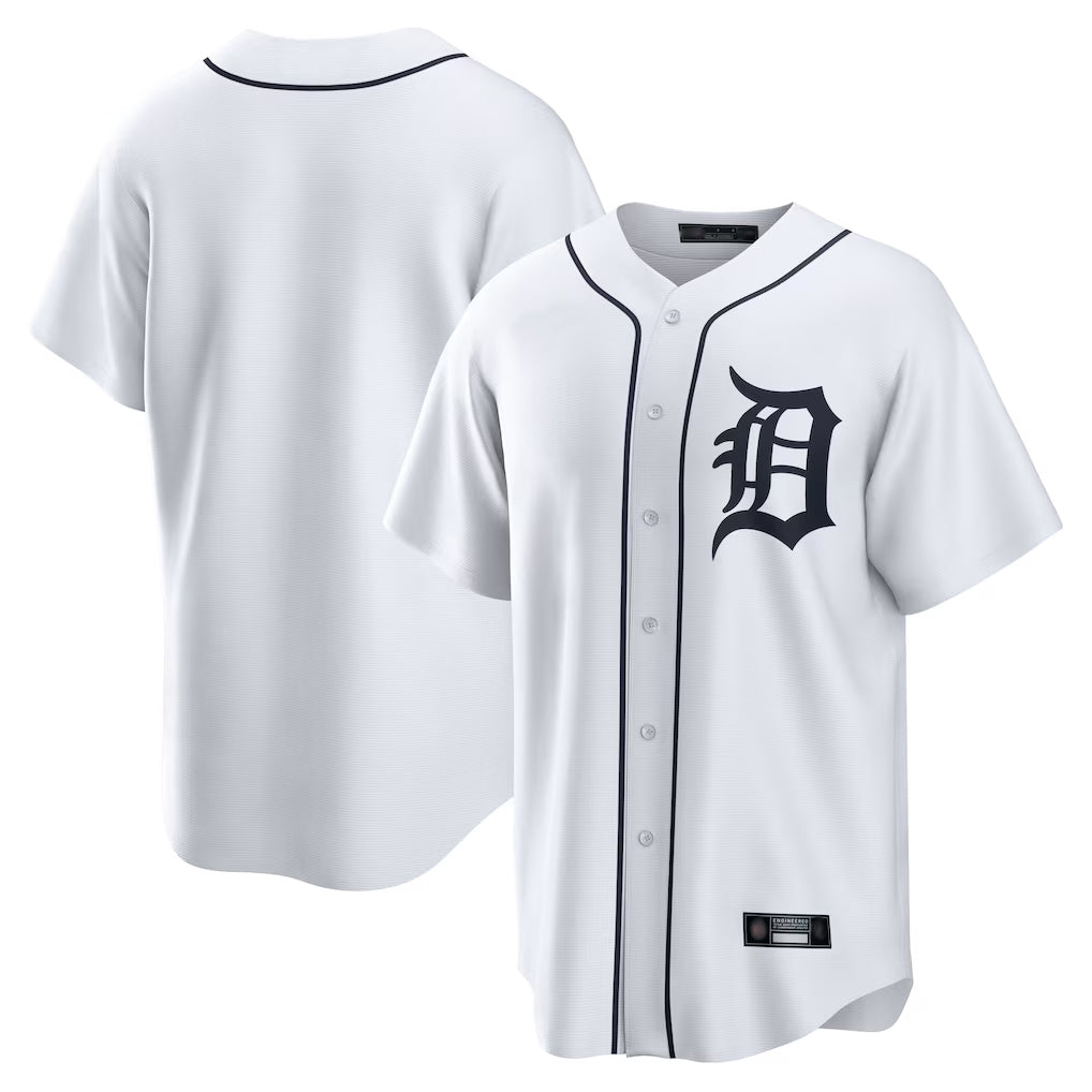 tocy D.Tigers White Home Game Blank Player Stitched Jerseys