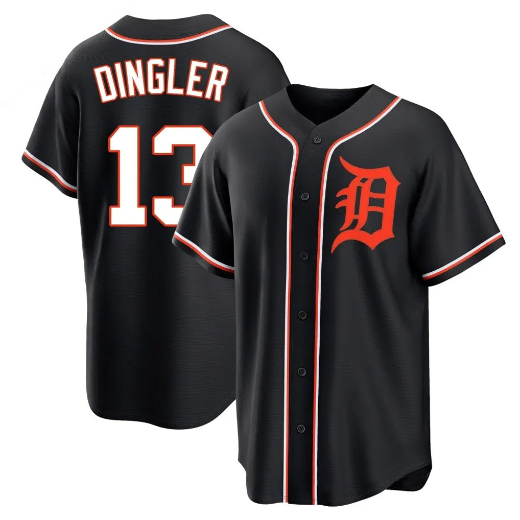 tocy D.Tigers #13 Dillon Dingler Player Black Fashion Out Home Game Stitched Jerseys