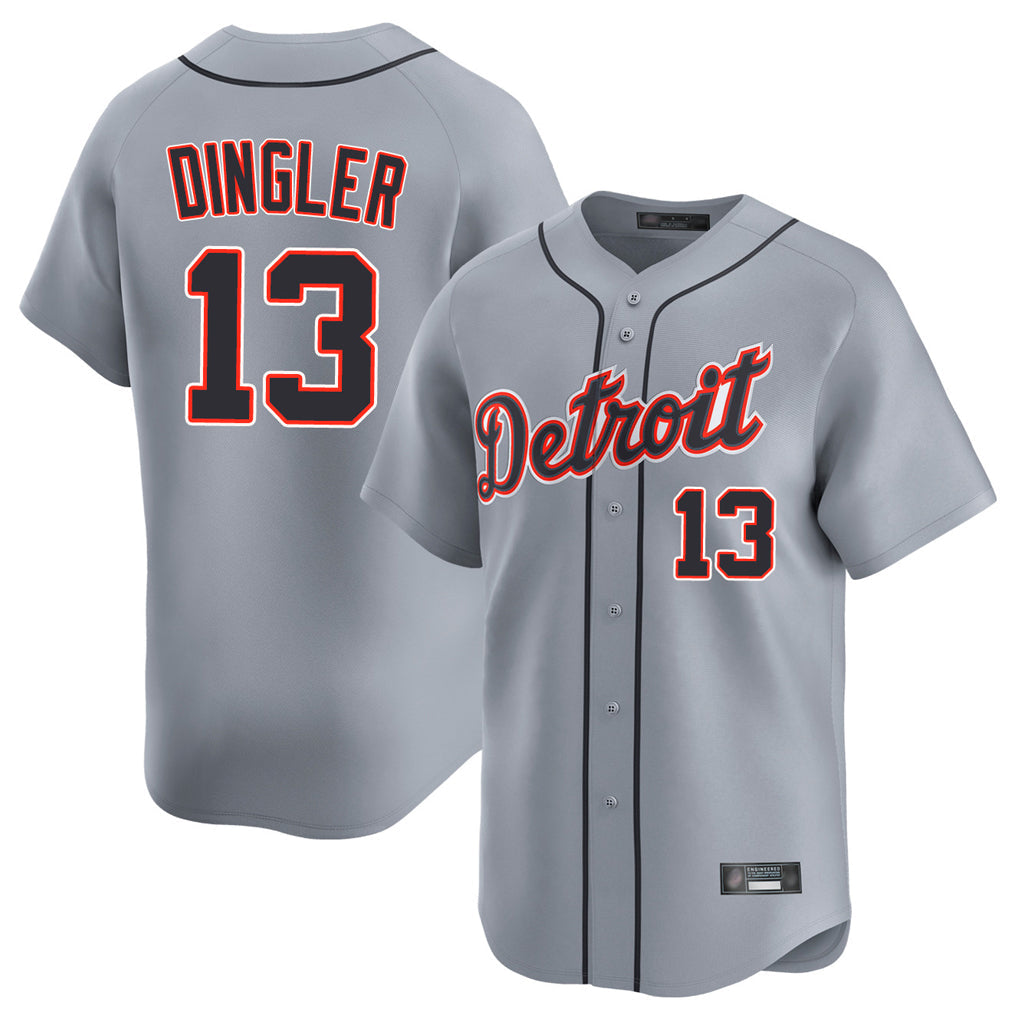 tocy D.Tigers #13 Dillon Dingler Player Gray Home Limited Stitched Jerseys