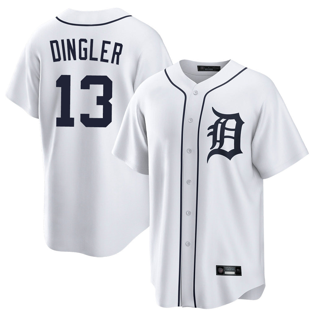 tocy D.Tigers #13 Dillon Dingler Player White Home Game Stitched Jerseys