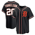 tocy D.Tigers #20 Spencer Torkelson Player Black Fashion Out Home Game Stitched Jerseys