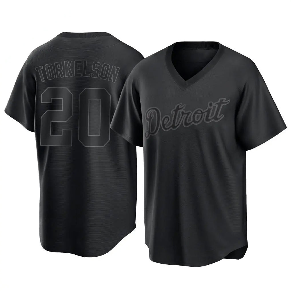 tocy D.Tigers #20 Spencer Torkelson Player Black T-shirt Home Game Stitched Jerseys