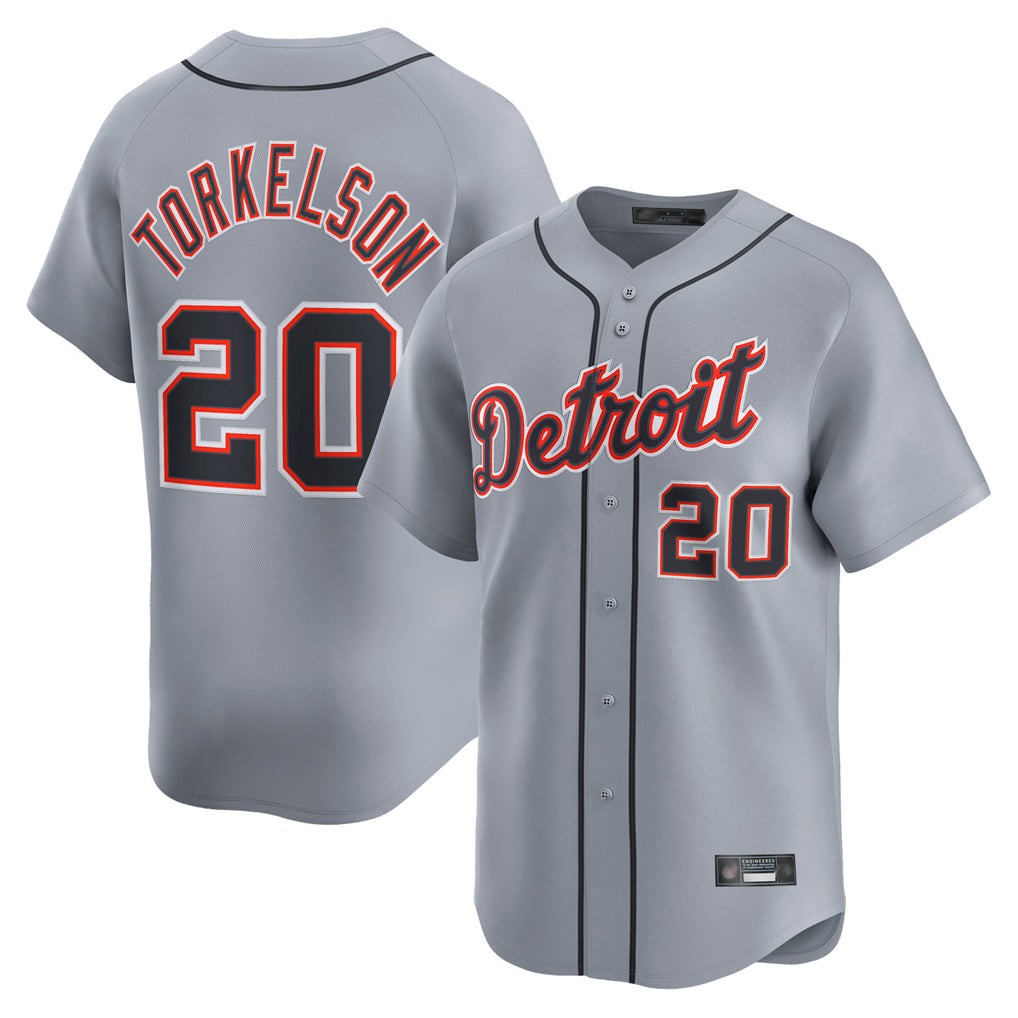 tocy D.Tigers #20 Spencer Torkelson Player Gray Home Limited Stitched Jerseys