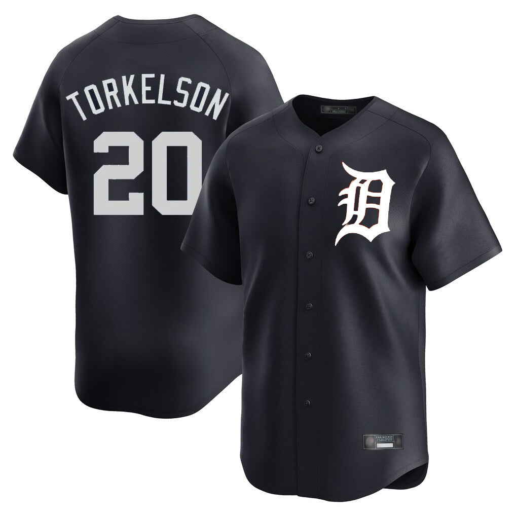 tocy D.Tigers #20 Spencer Torkelson Player Navy Home Limited Game Stitched Jerseys