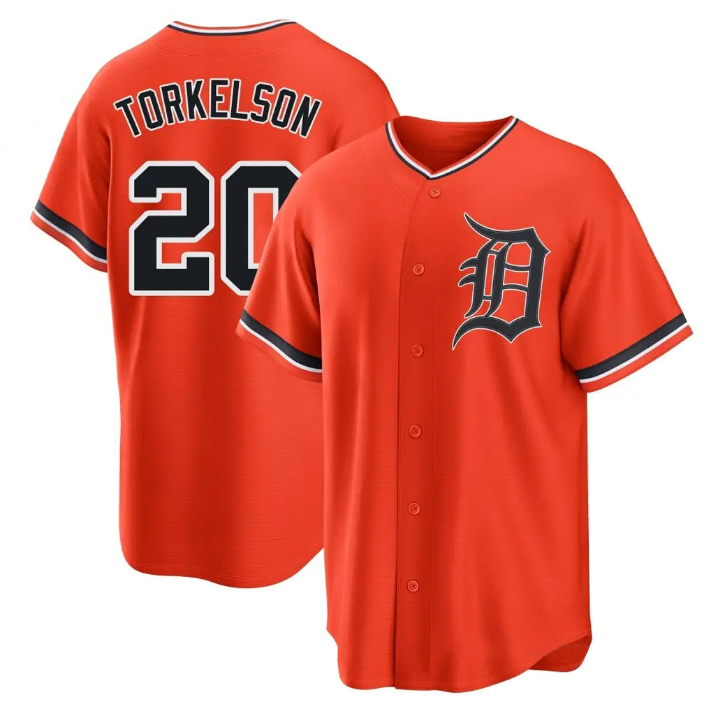tocy D.Tigers #20 Spencer Torkelson Player Orange Home Game Stitched Jerseys
