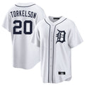 tocy D.Tigers #20 Spencer Torkelson Player White Home Game Stitched Jerseys