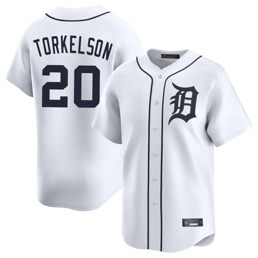 tocy D.Tigers #20 Spencer Torkelson Player White Home Limited Stitched Jerseys