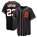 tocy D.Tigers #23 Kirk Gibson Player Black Fashion Out Home Game Stitched Jerseys