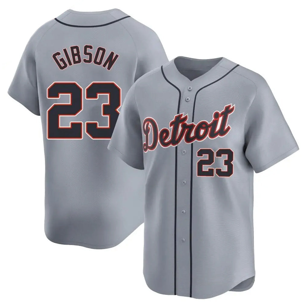 tocy D.Tigers #23 Kirk Gibson Player Gray Home Limited Stitched Jerseys