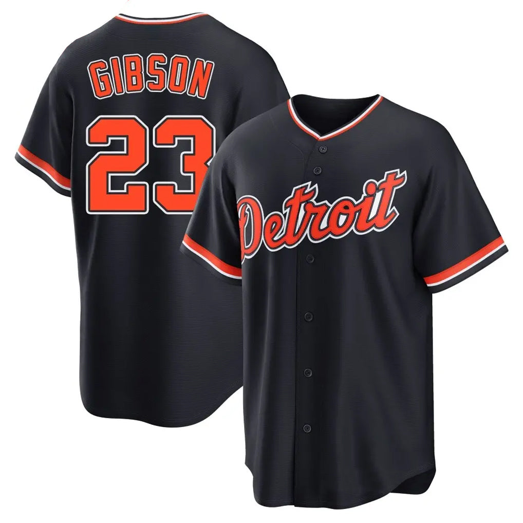 tocy D.Tigers #23 Kirk Gibson Player Navy Home Game Stitched Jerseys