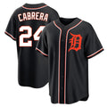 tocy D.Tigers #24 Miguel Cabrera Player Black Fashion Out Home Game Stitched Jerseys