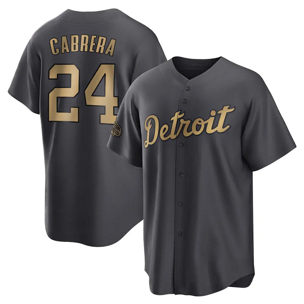 tocy D.Tigers #24 Miguel Cabrera Player Charcoal All-Star Home Game Stitched Jerseys