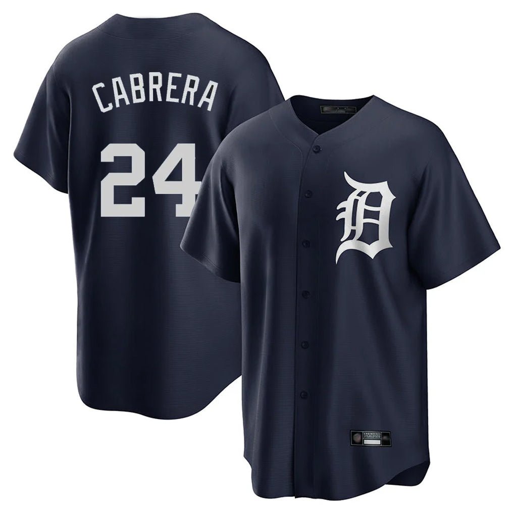 tocy D.Tigers #24 Miguel Cabrera Player Navy Game Home Stitched Jerseys