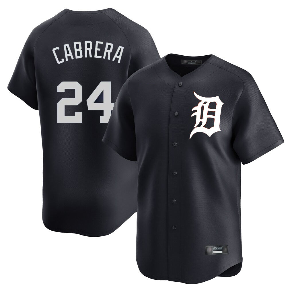tocy D.Tigers #24 Miguel Cabrera Player Navy Home Limited Game Stitched Jerseys