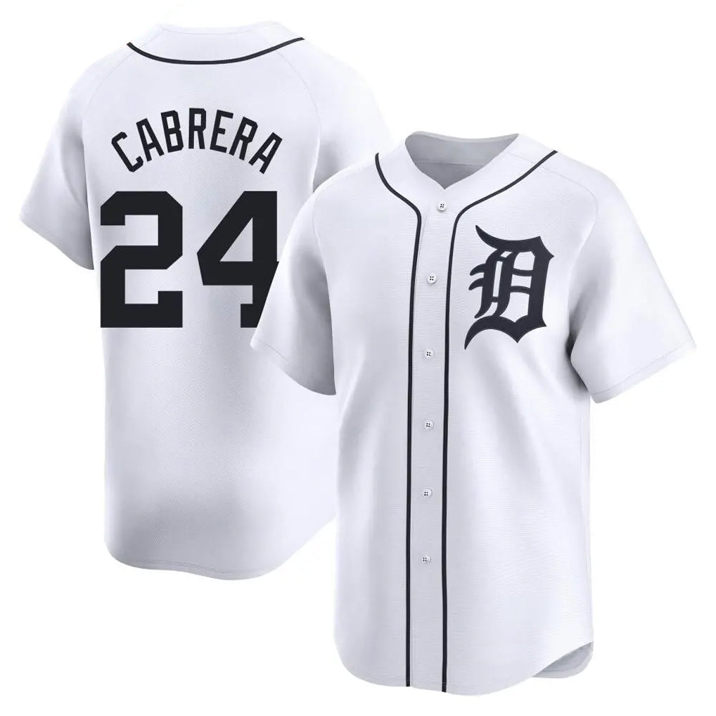 tocy D.Tigers #24 Miguel Cabrera Player White Home Limited Stitched Jerseys