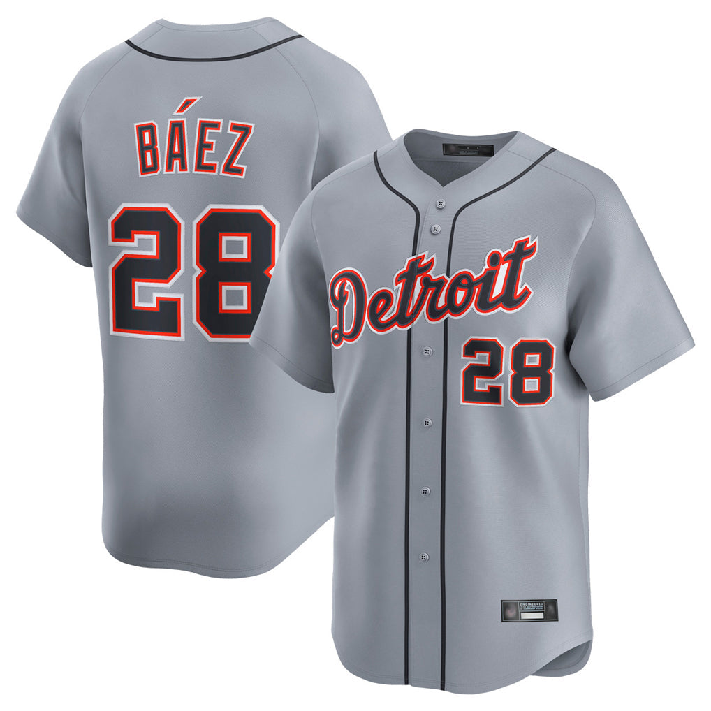 tocy D.Tigers #28 Javier B¡§¡éez Player Gray Home Limited Stitched Jerseys