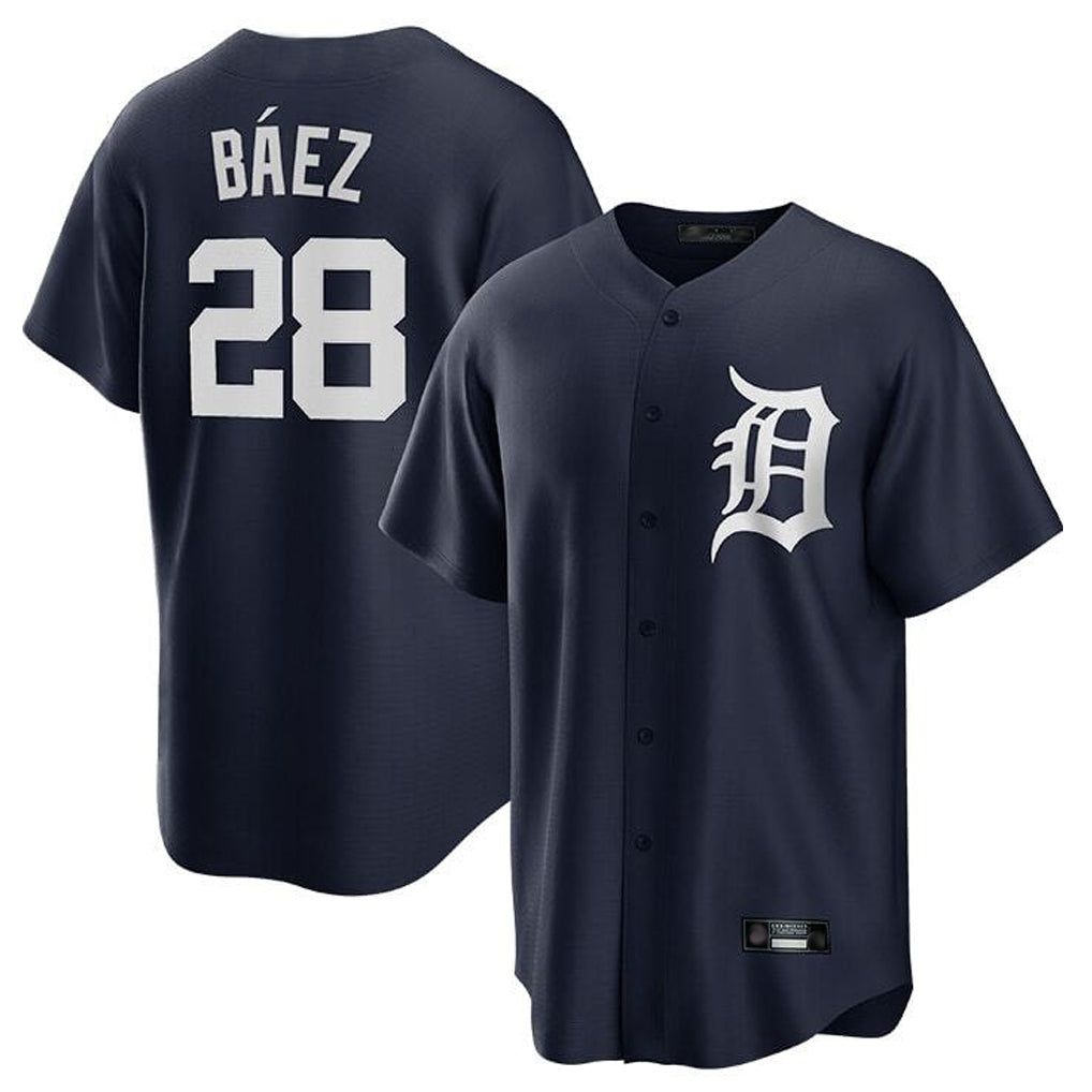 tocy D.Tigers #28 Javier B¡§¡éez Player Navy Game Home Stitched Jerseys