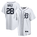 tocy D.Tigers #28 Javier B¡§¡éez Player White Home Game Stitched Jerseys