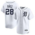tocy D.Tigers #28 Javier B¡§¡éez Player White Home Limited Stitched Jerseys