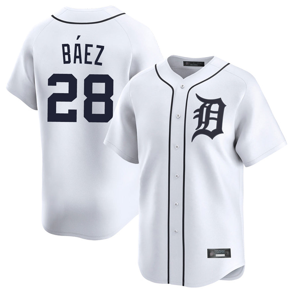 tocy D.Tigers #28 Javier B¡§¡éez Player White Home Limited Stitched Jerseys
